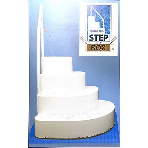 STEP IN A BOX WHITE W RESIN HANDRAIL & STEP MAT